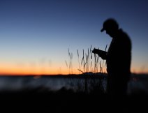 lex Collier trying to see what fly to put on