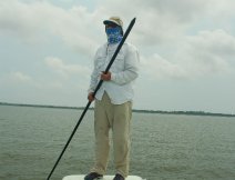 Poling a redfish flat