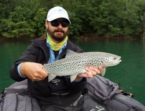 Beautiful lake brown trout from the depths posing for a photo!