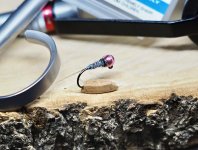 Flies Of CzechNymph Ambassadors - Pink Head Grey Heron Tungsten Jig