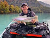 Vojta on Belly Boat Guideline Drifter Evolution