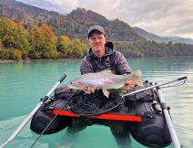 Vojta on Belly Boat Guideline Drifter Evolution