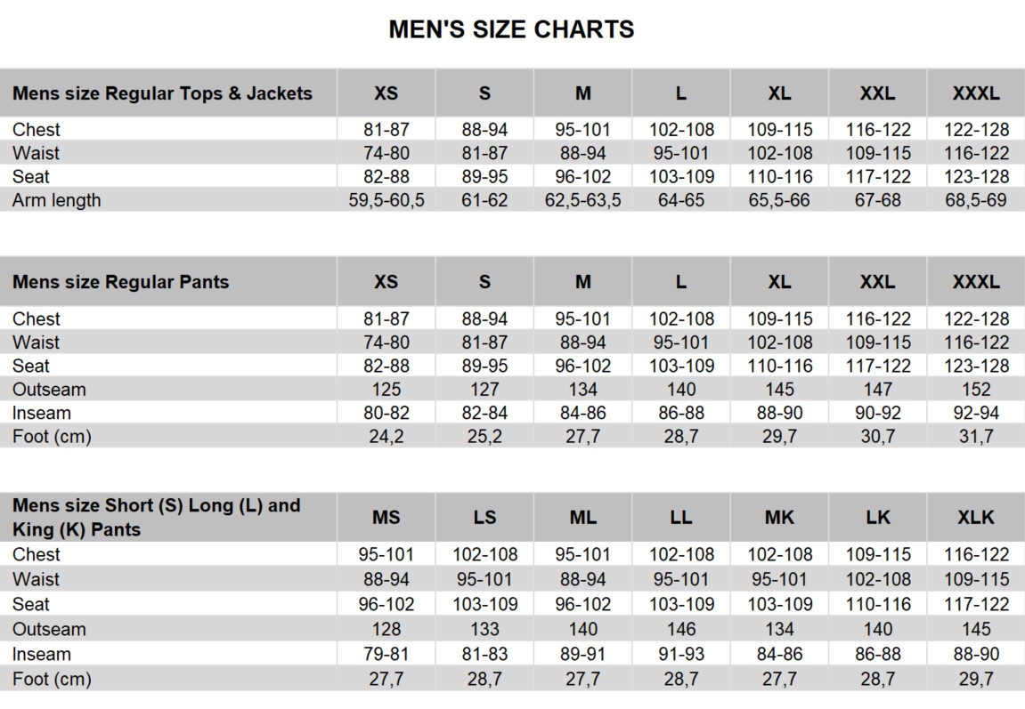 Clothing and Boots Measurement Guideline | CzechNymph.com