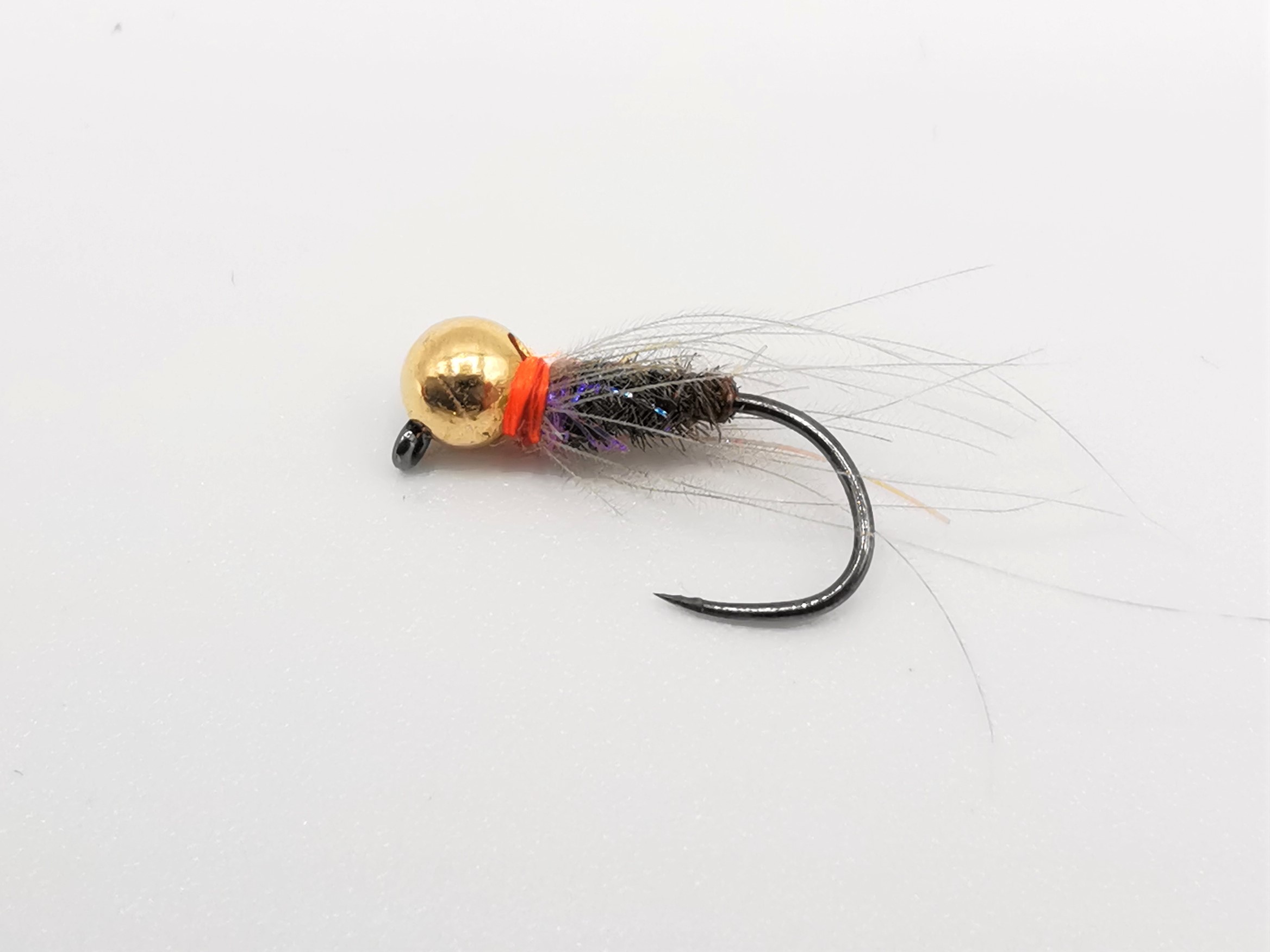 pack of 3 size 16 barbless jig hook. March brown perdigon Euro nymph. 