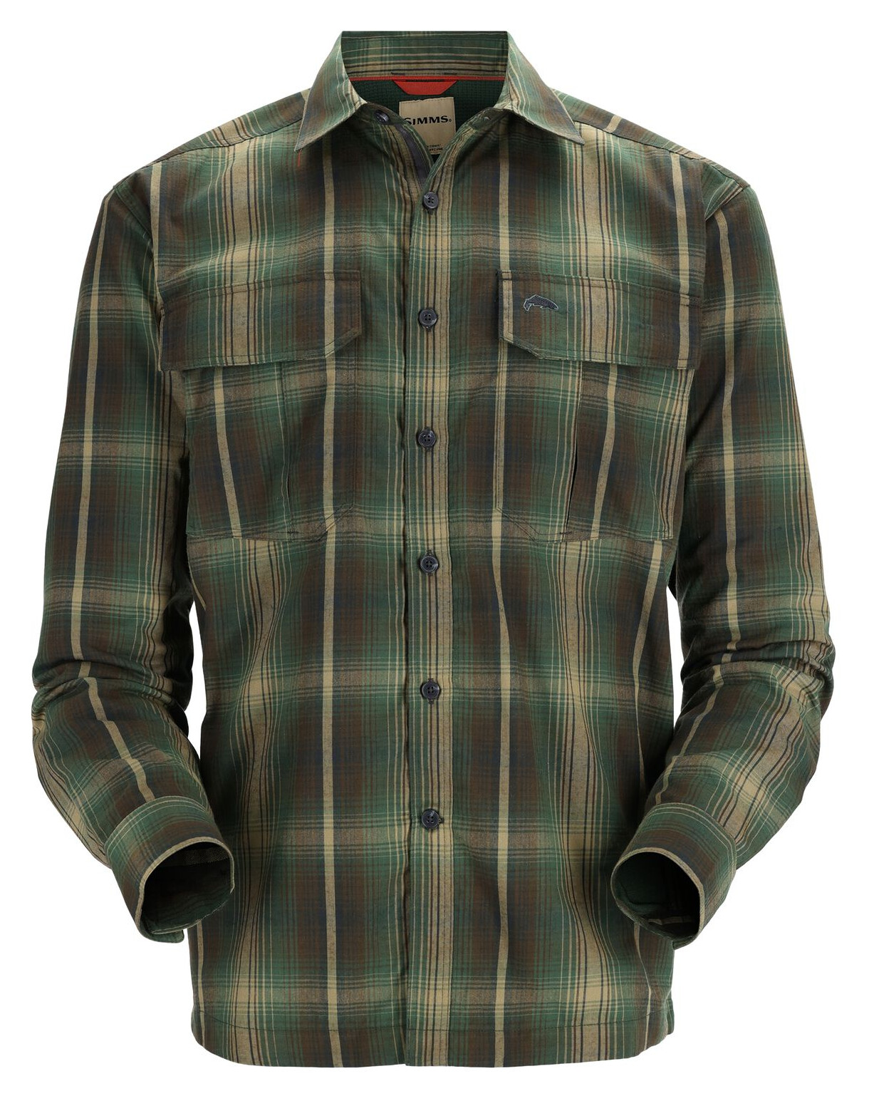 Fishing Shirt Simms Coldweather Forest Hickory Plaid