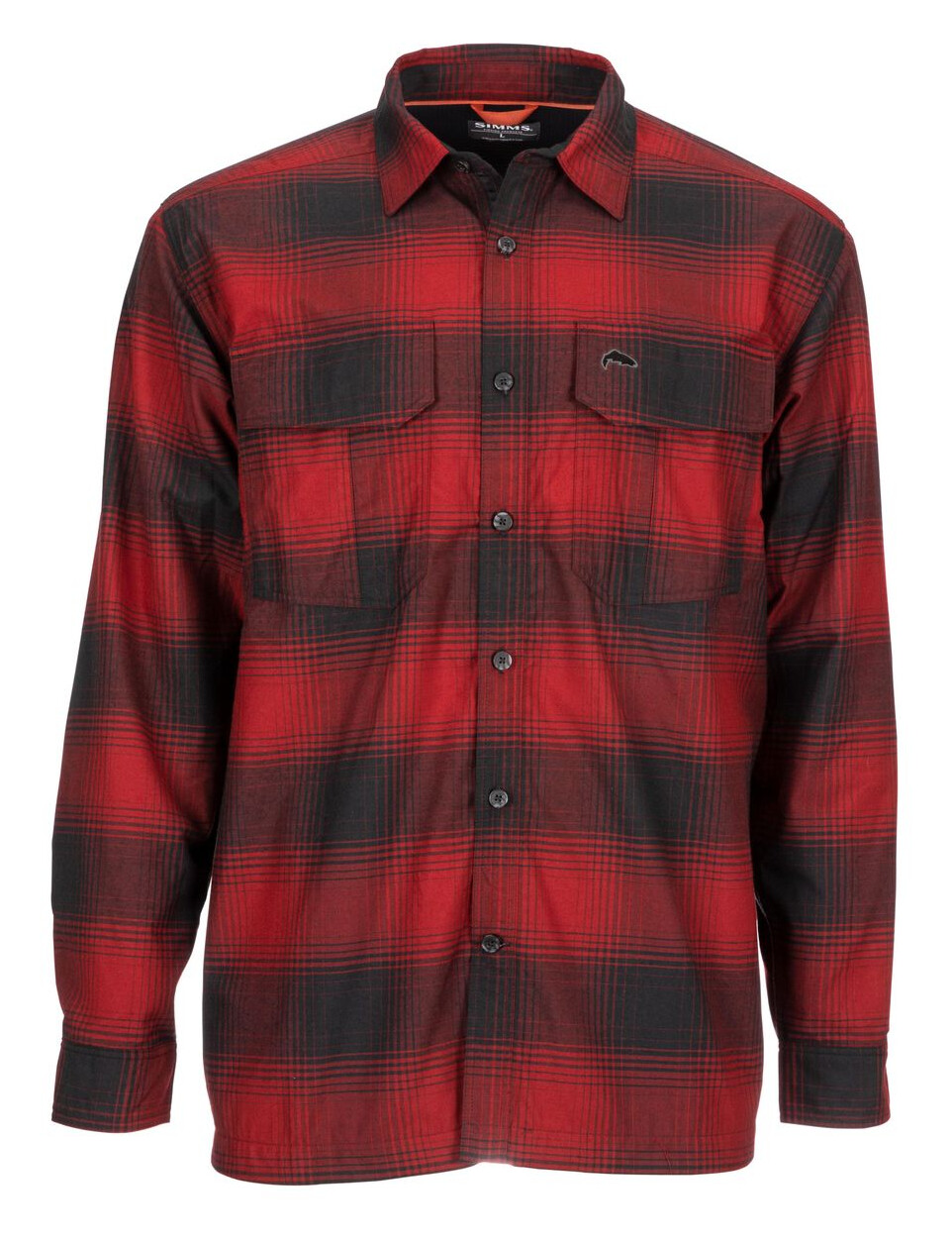 Fishing Shirt Simms Coldweather Auburn Red Buffalo Blur Plaid