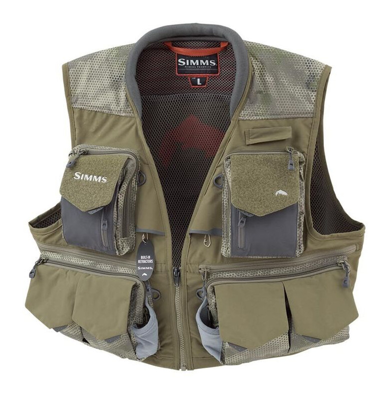 Fishing Vest Simms Guide Hex Camo Loden