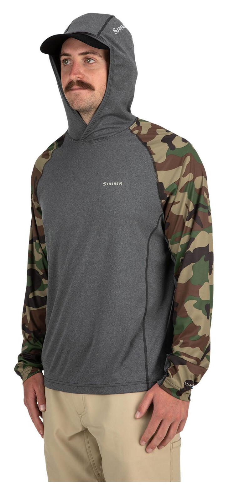 SolarFlex Hoody Simms Woodland Camo & Carbon Heather