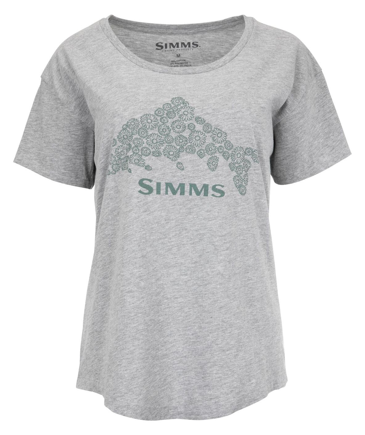 Women s T Shirt Simms Floral Trout Grey Heather CzechNymph