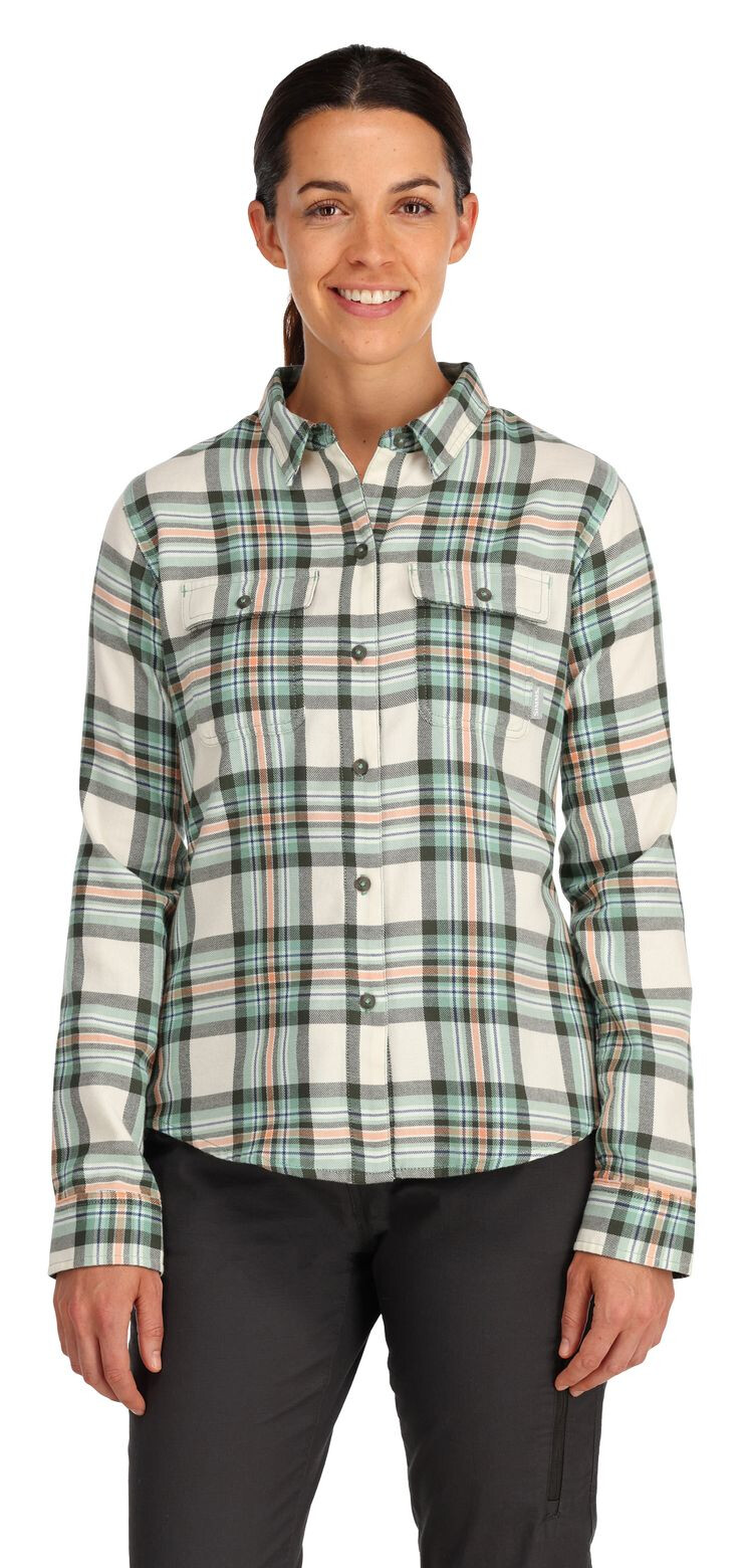 Women's Fishing Shirt Simms Santee Flannel Seafoam Camp Plaid ...