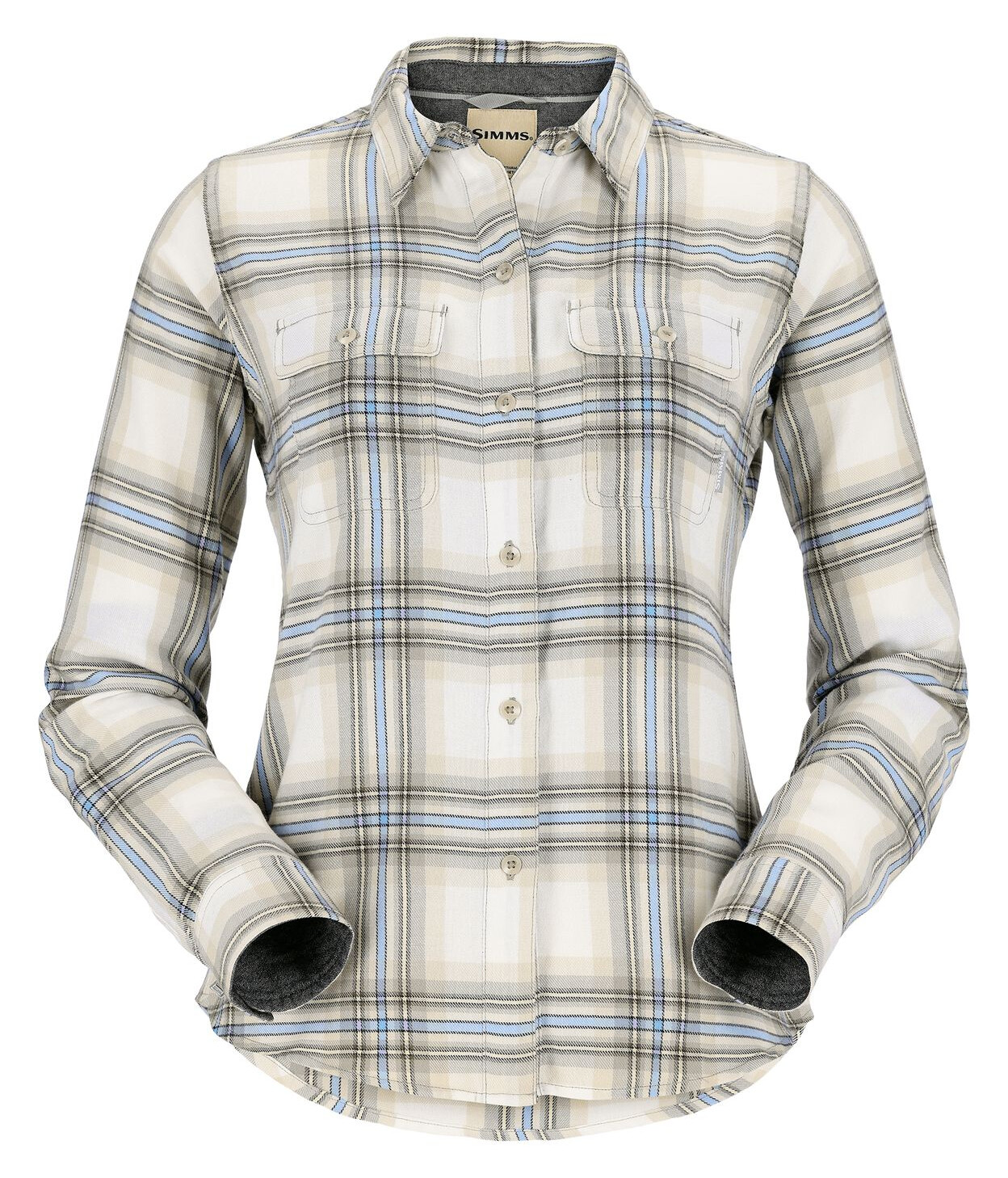 Women's Fishing Shirt Simms Santee Flannel Soft Rose Camp Plaid