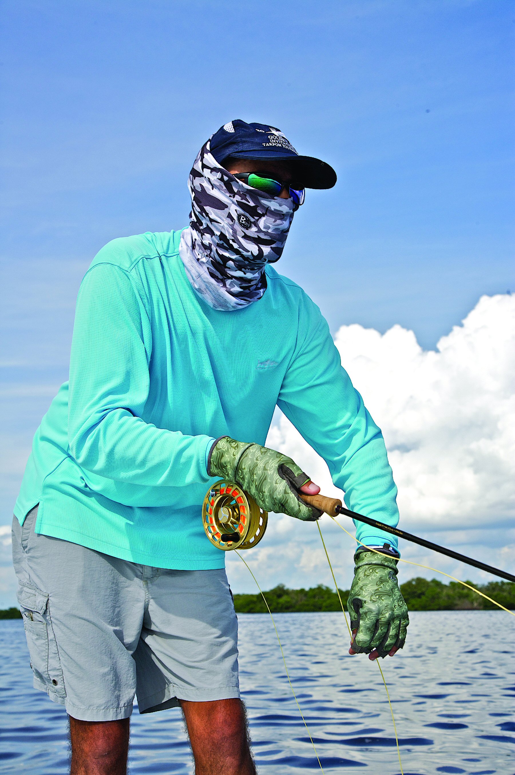 Angler Gloves Buff Original Pro-Series DeYoung Tarpon Scales