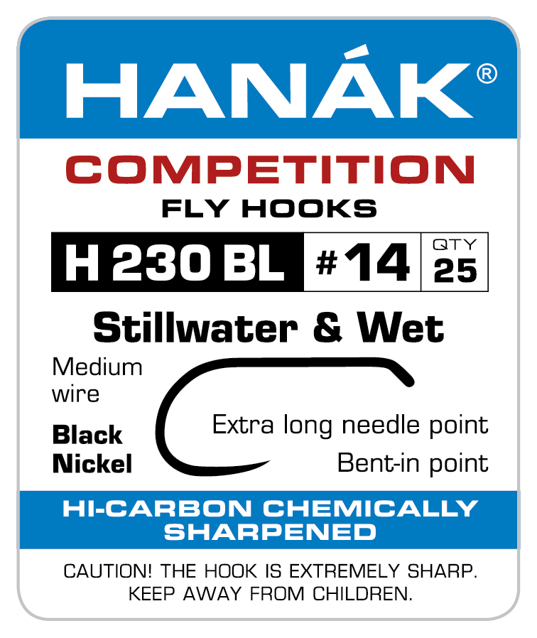 25pcs. fly fishing barbless hooks Hanak H280BL Stillwater & Wet 