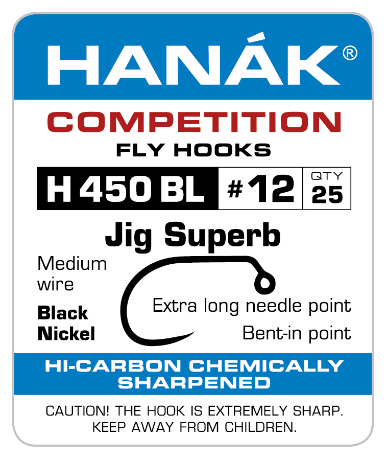 Fly Tying Hook Hanak Competition Jig Superb (H450BL)