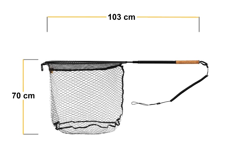 Landing Net With Extended Handle & Magnet Fencl King Belly Boat XL