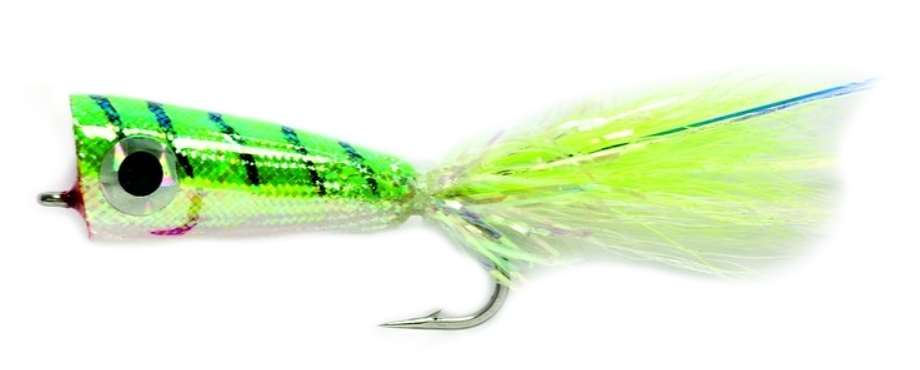 Popper Mylar Chartreuse & White