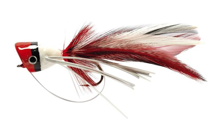 Bass Popper White & Red