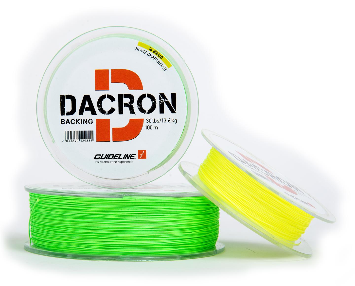 Hi Vis Braided Dacron Backing Line - 50m 20lb (Yellow & Black