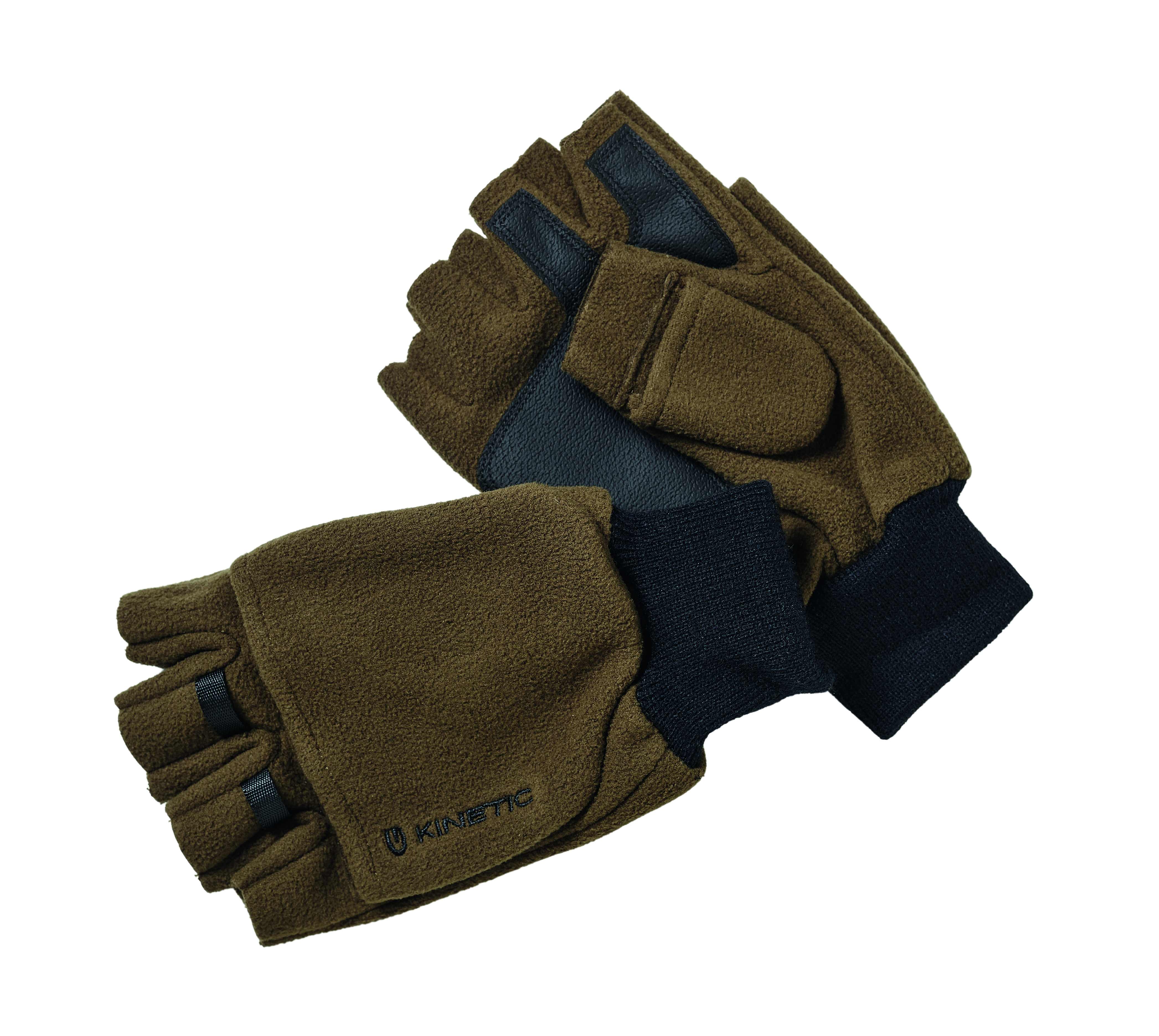 Fishing Gloves Kinetic Wind Stop Fold Over Mitt Army Green