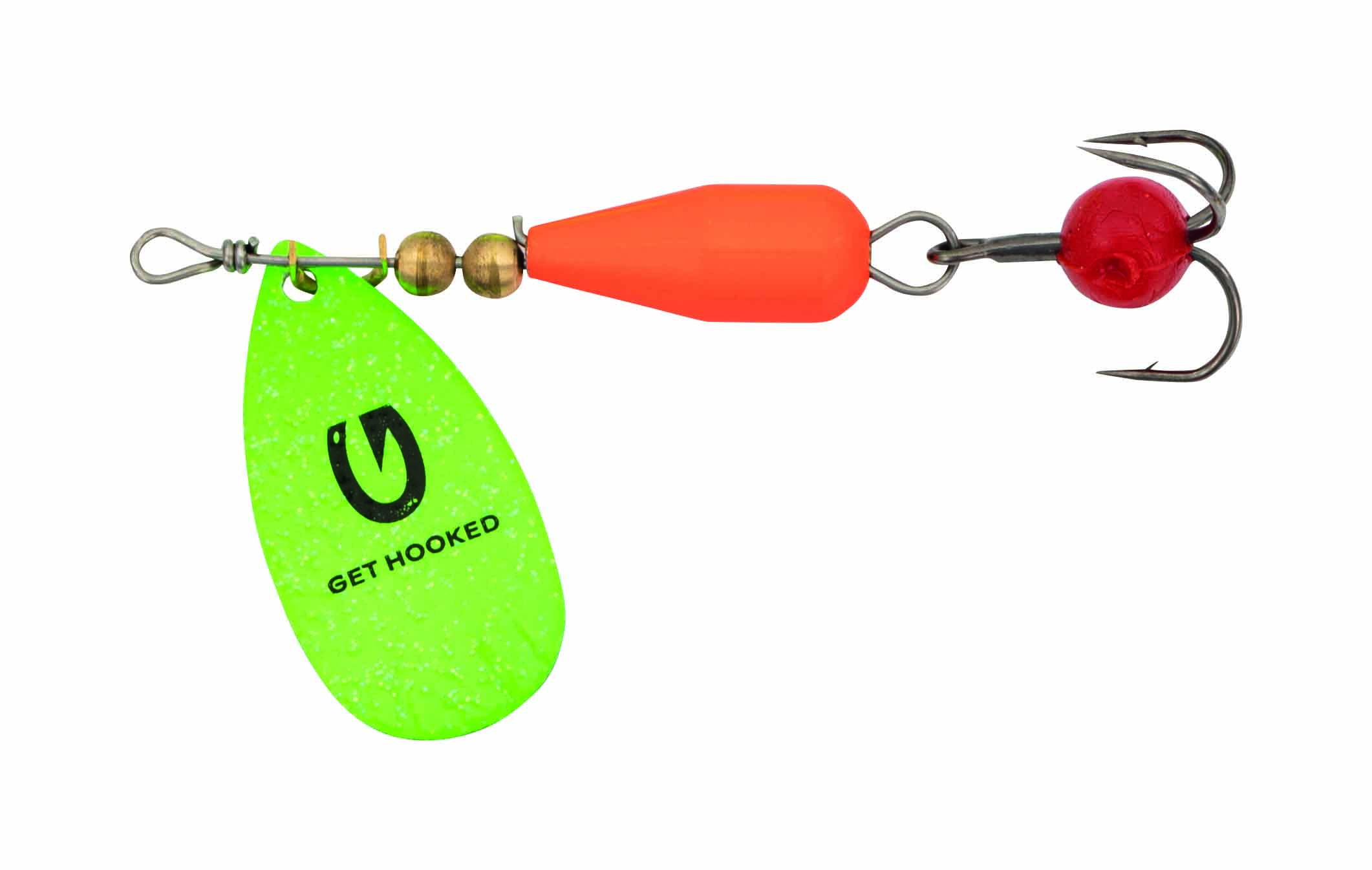 Trout Spinner Kinetic Droopy Green & Orange