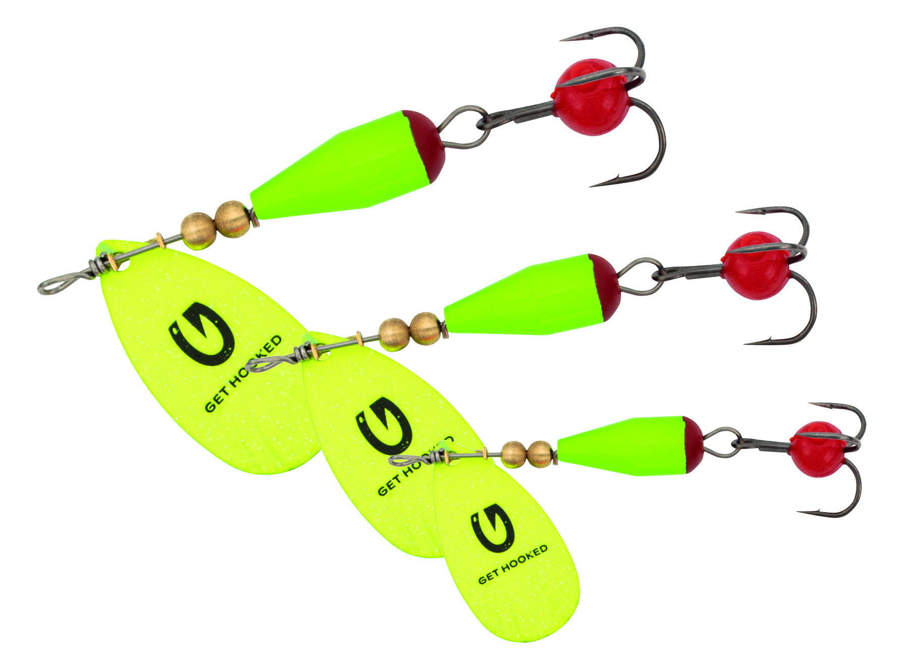 Trout Spinner Kinetic Droopy Yellow & Orange