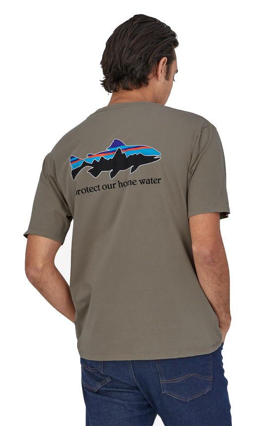 T-Shirt Patagonia Home Water Trout Organic Fin Blue