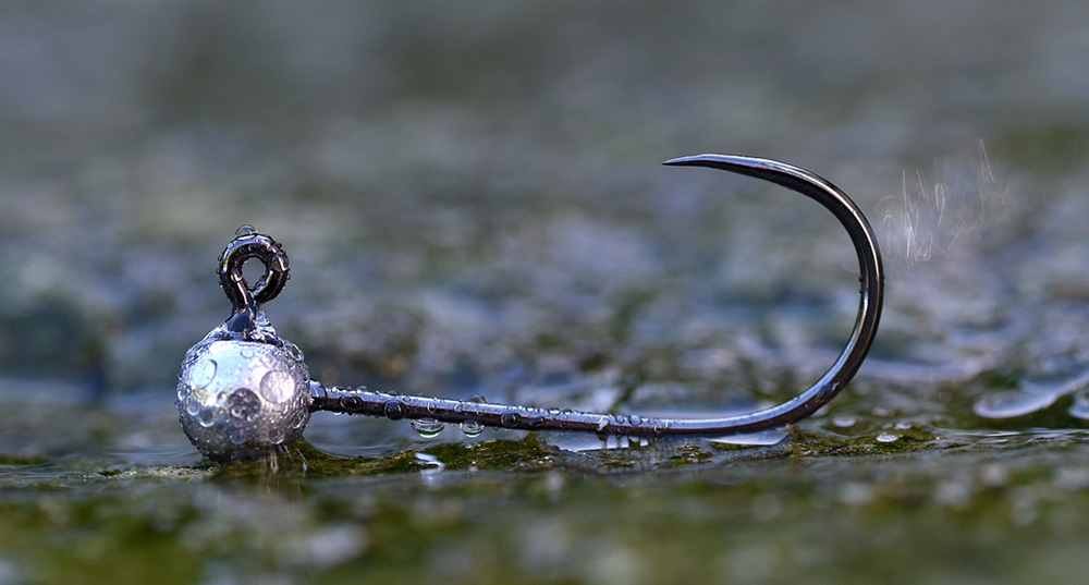 Barbless Jig Hooks With Head RedBass Sickle #8 - 14 mm