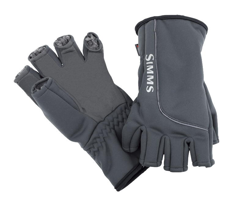 Fly Fishing Gloves Simms Guide Windbloc 1/2 Mitt Raven