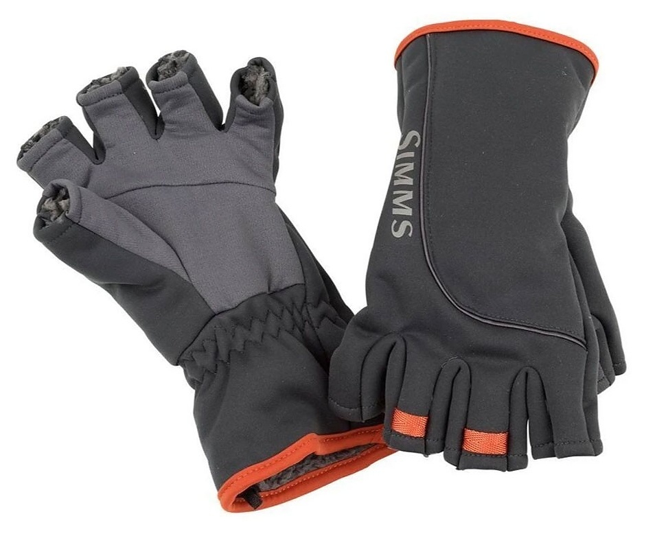 Fly Fishing Gloves Simms Guide Windbloc 1/2 Mitt Raven