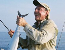 Fellow flyfisher happily showing his first Bonito