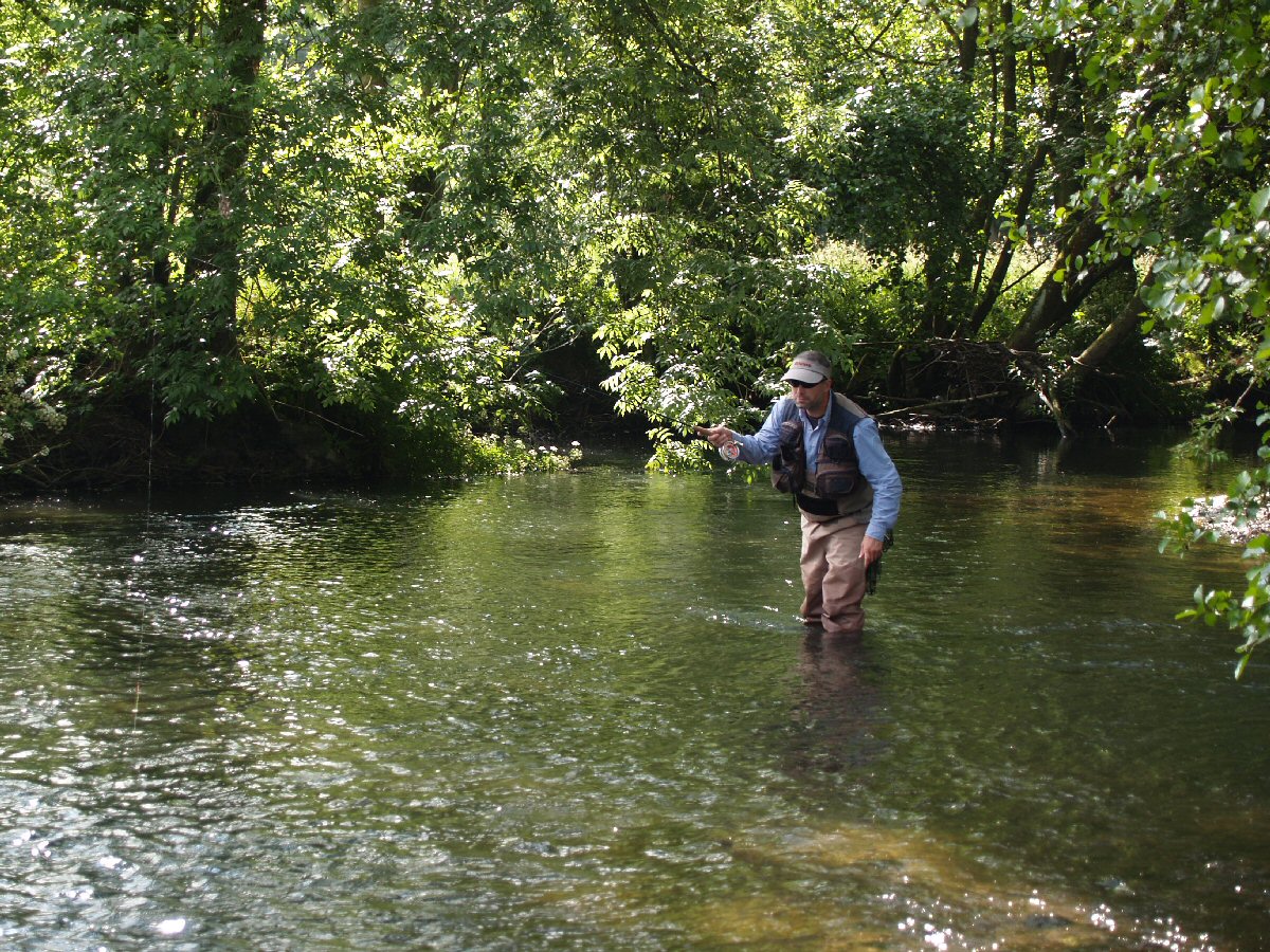 Upstream French Nymphing, stream in Wales-England border