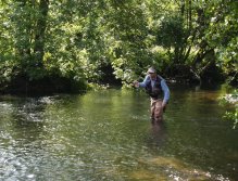 Upstream French Nymphing, stream in Wales-England border