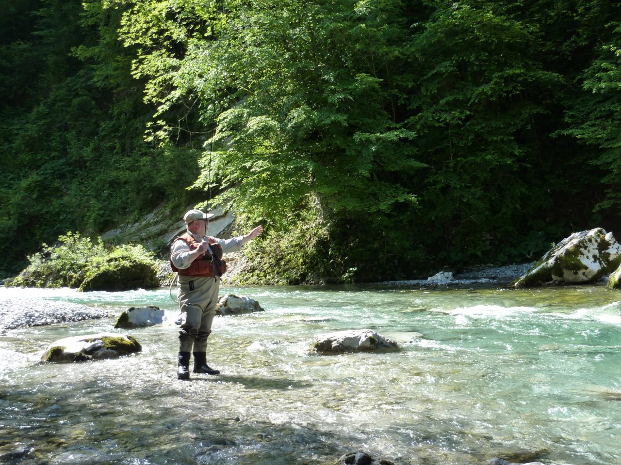 Author in Baca river