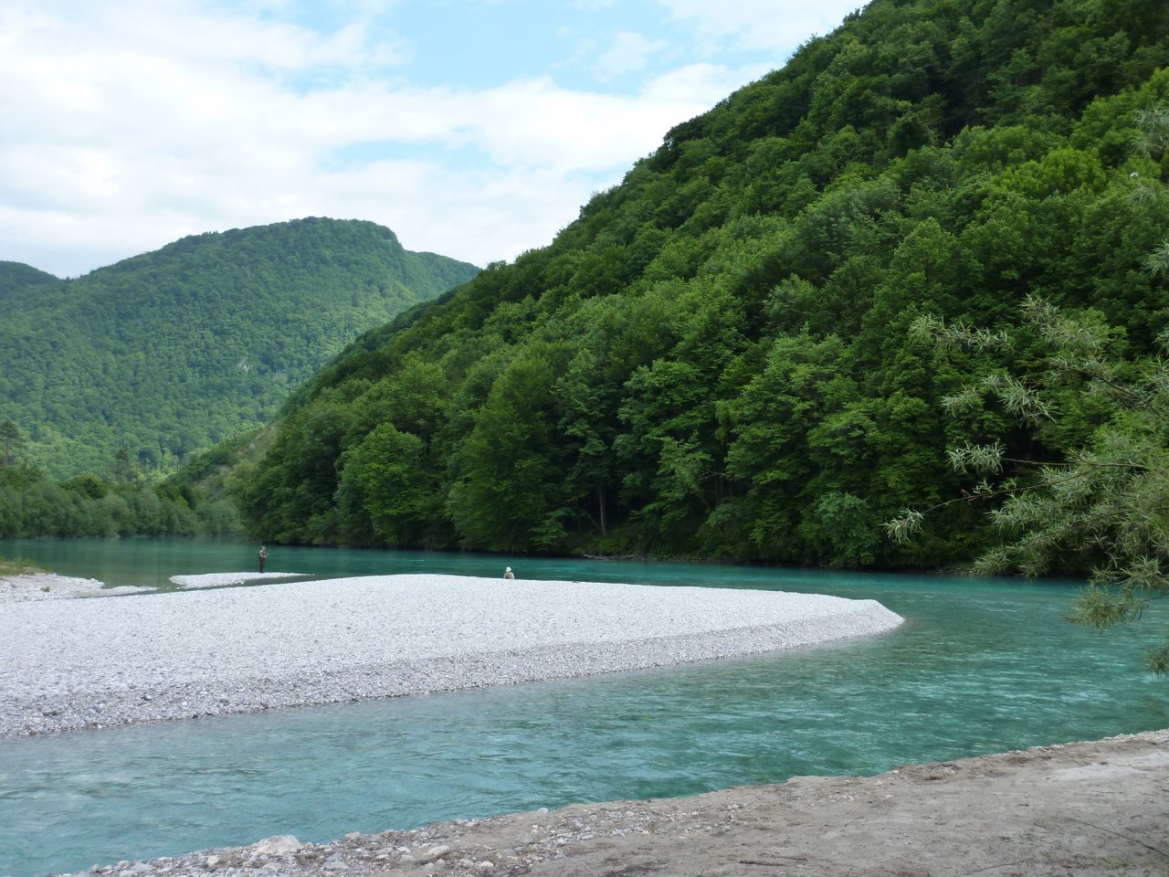 Tolminka river meets Soca river