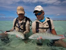 Father and son with shoaling bonefish!