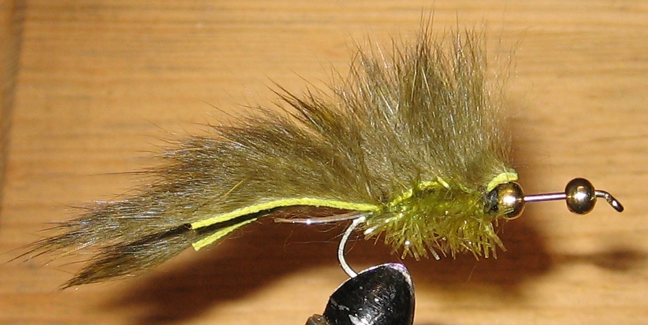 Olive flies with rattling beads, a bit of flash and lots of movement, are a trusted favourites