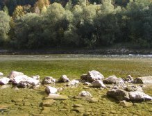 Gmundner Traun under the power station in Gmunden