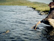 Morten Oeland, nymph fishing in Lapland, Sweden