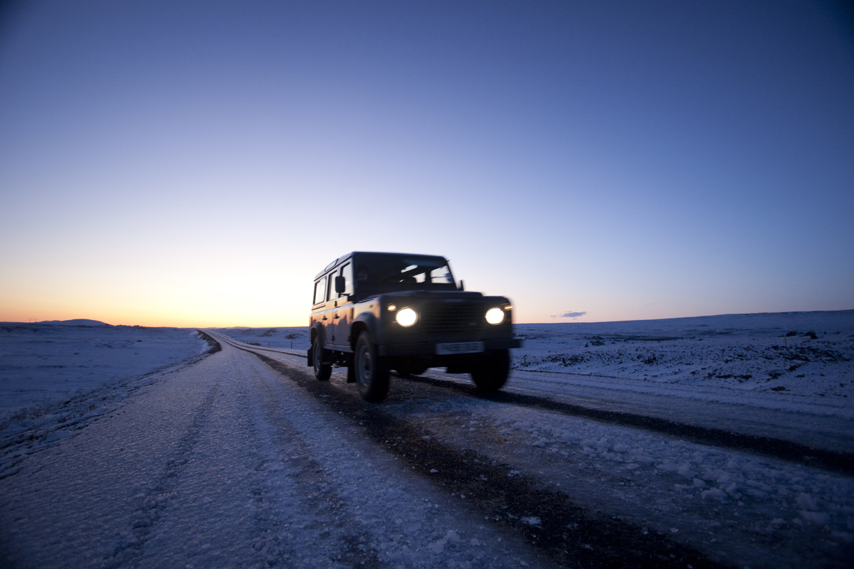 An icy sunset-highland interior
