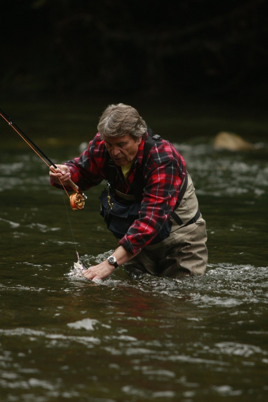 Roman Moser releasing his catch