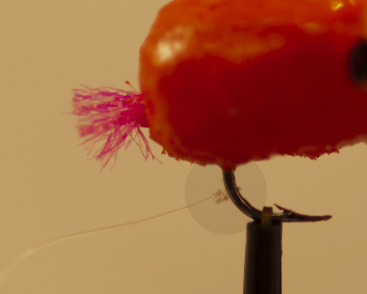 Close up of the way the taking flies are attached to the bung fly