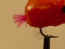 Close up of the way the taking flies are attached to the bung fly