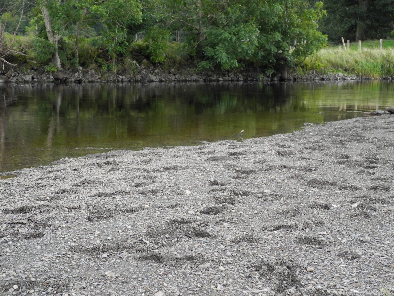 Slow water, hidden deep hole