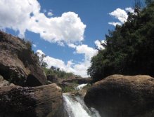 Picture perfect waterfall into a plunge pool