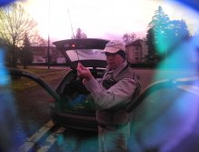 The test of friend's polarized sunglasses