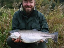 Another big autumn lake rainbow caught by my friend on small PTN nymph.