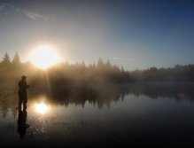 In the hot summer months, it is ideal to visit trout lakes early in the morning - often before dawn. Trout are often active very close to the shores where they collect insects falling on the water surface, or they hunt in flocks of small fish as minnow.