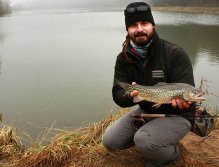 A nice catch of the "Tiger Fish" - a cross between a brown and brook trout. A less traditional catch is always a pleasure. But as you can see in my frozen face, it's time to say goodbye! See you in other articles & galleries! Aleš ;-)