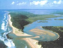 View from above of the shallow channel