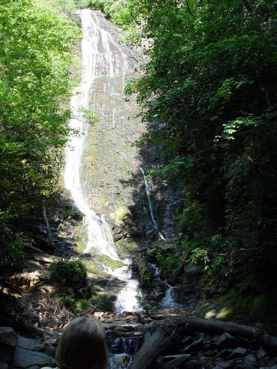 Mingo Falls, the 120' waterfall that goes into Raven's Fork